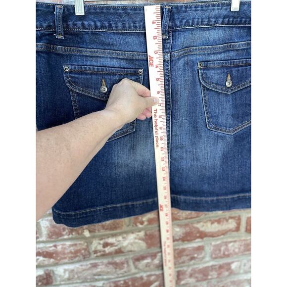 Women's Tommy Hilfiger Blue Denim Mini Skirt Plus‎ Size 18 Y2K - Picture 6 of 8